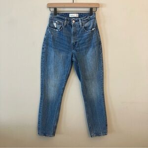 Abercrombie & Fitch Curve Love High Rise Mom Jeans Denim Pants 24 00